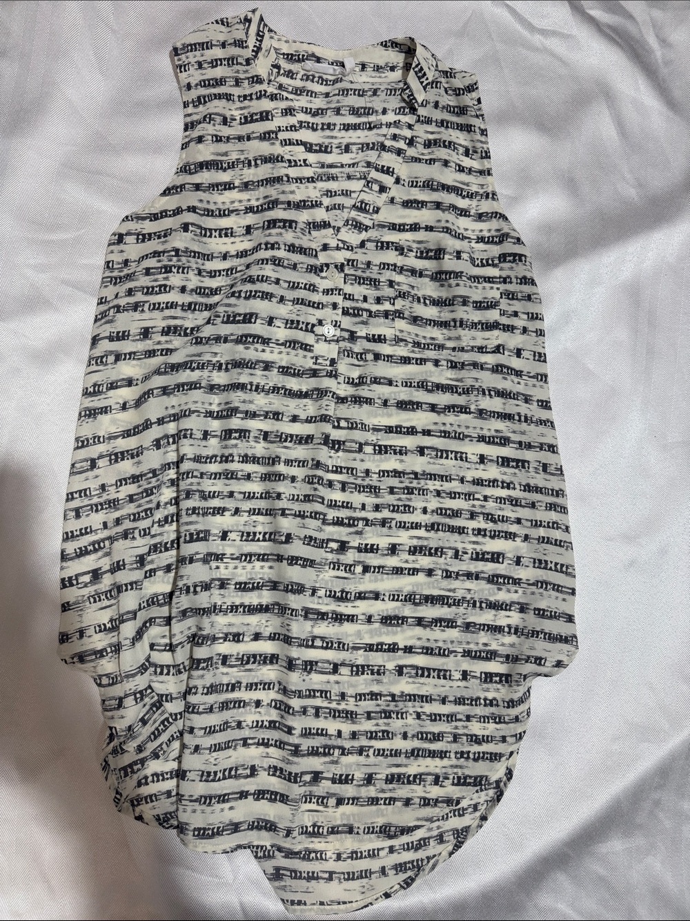 Lush Black and White Striped Sleeveless Top